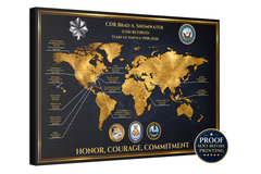 Personalized Navy Retirement Map – Custom Navy Duty Station Tribute